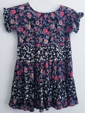 Angie Floral Short Sleeve Bohemian Casual Sun Dress